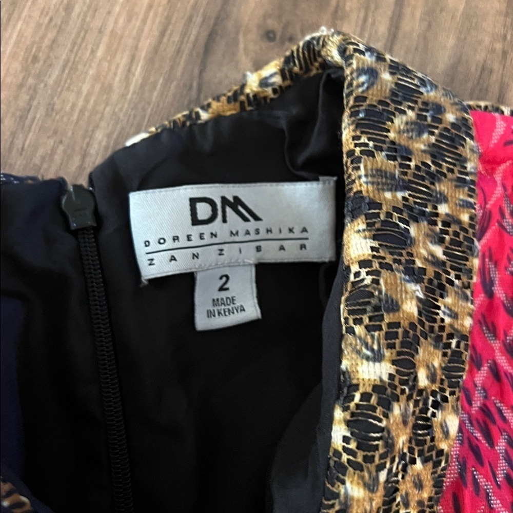 Anthropologie Doreen Mashika Legend & Song Dutch Wax Pili Dress Sz 2 Multicolor - Picture 5 of 13